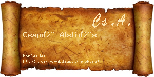 Csapó Abdiás névjegykártya